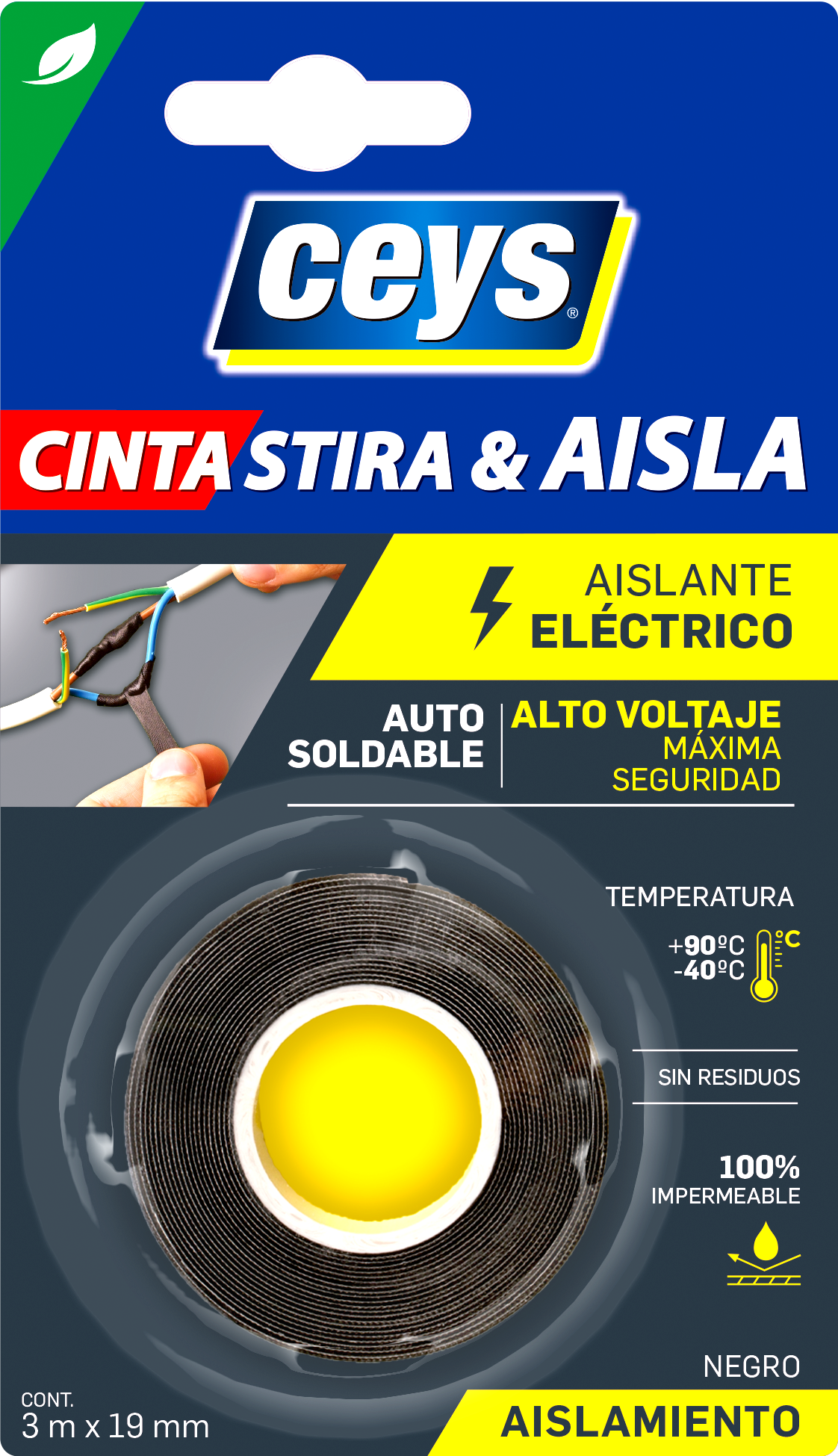 Cinta aislante eléctrica Stira & Aisla